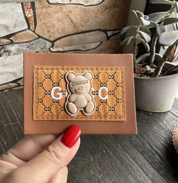Bear Leather Patch for Clothing Decoration, Self-Adhesive Washable Patch, 6.5x9cm, Trendy Brand Patch