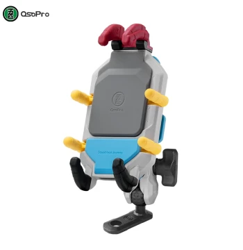 Motorcycle Phone Mount with Shock-Absorbing Shell and Charging Function