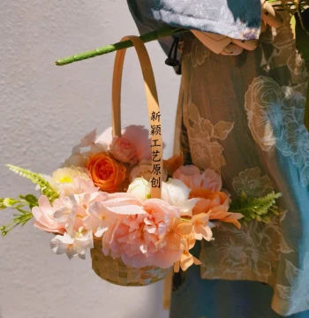 Hairpin Flower Basket Yue Huachao Dance Hanfu Flower Basket Prop Photography Ancient Style Dance Shooting Flower Basket Pastoral Small Flower Basket