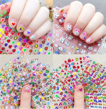 Kids Glow-in-the-Dark Nail Stickers, Cartoon Rabbit Design, Safe and Waterproof Nail Art for Children