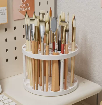 Paintbrush Storage Holder Minimalist Rack for Watercolor Pens Colored Pencils and Markers