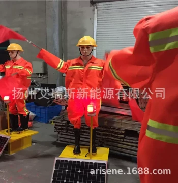 Solar-Powered Traffic Control Dummy, Fiberglass Light-Controlled Flag-Waving Robot, Traffic Safety Officer for Construction Zones