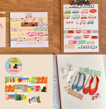 Fuguang Sample Pack, Korea 'A Letter From' Picture Book Hand-Drawn Style, Spliced Basic Journaling Tape