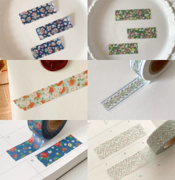 [Full Roll/Pre-cut] Korea popo factory Small Flower Collection - Beautiful Washi Tape Strips