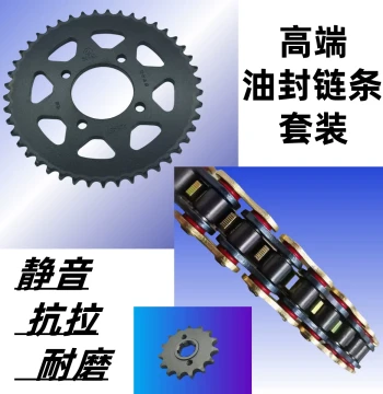Chain and Sprocket Kit with Oil Seal Chain for Haojue Little Prince HJ125-8-7 Silver Leopard