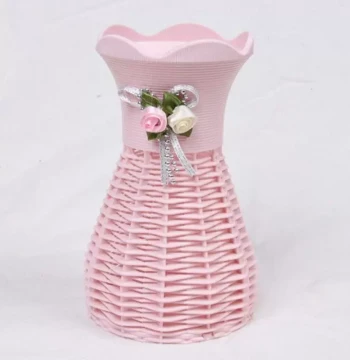 Woven Rattan Flower Basket for Home Decor - Artificial Flowers, Plastic Vases, and Dried Flower Arrangements for Living Rooms