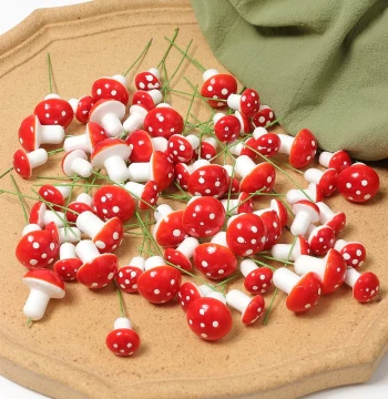 Artificial Foam Mini Mushroom Decorations, DIY Accessories for Kids' Gardening, Holiday Gifts, Photo Props