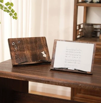 Solid Wood Music Stand for Guqin, Portable Foldable Desktop Reading Rack for Erhu and Guzheng