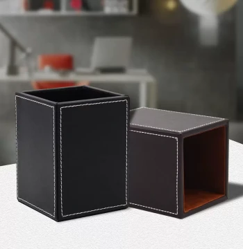 Leather Pen Holder Minimalist Design with Logo Customization