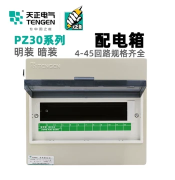 Tianzheng Distribution Box PZ30, Surface/Mounted Installation, 10/15/18/20/24 Circuits, Household Lighting Box, Power Distribution Box