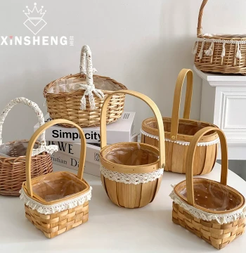 Xinsheng Flower Basket Series, Waterproof Woven Pastoral Handmade Floral Arrangement Materials, Creative Flower Pot and Bouquet Storage