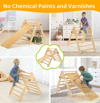 Hot-Selling Indoor Climbing Frame for Home Use, Ages 0-6, Small Play Area, Baby Rock Wall, Commercial Wooden Slide for Kids