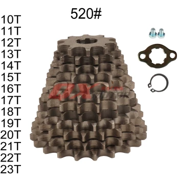 250cc Large Off-Road Motorcycle Parts 520 Small Front Sprocket 10 to 23 Teeth with Mounting Plate