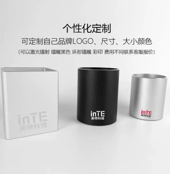 Metal Pen Holder Round Square Design Custom Logo Available