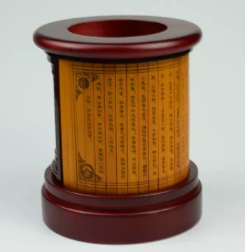 Wooden Pen Holder Retro Design Good Luck
