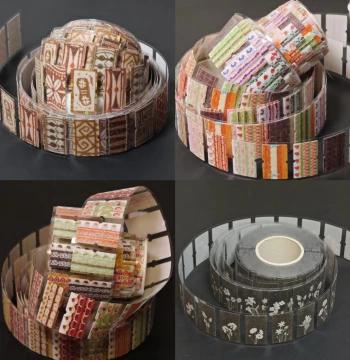 YAOYAOLE Glitter Sand Label Stickers - Small Cake, Floral, Index, and Journal Collage Packs