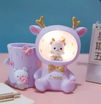 Selected Cute Bella Rabbit Pen Holder Lamp Multifunctional Star Light Storage Ornament Student Reward Gift Practical Creative