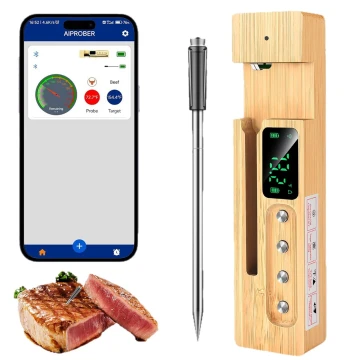 Wireless Meat Thermometer with Digital Display, Precision Temperature Gauge for Grilling and Kitchen Use