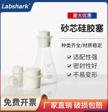 Silicone Stopper with Hole and Filter for Conical Flask, Erlenmeyer Flask, Sintered Glass Stopper, Volumetric Flask, Hollow Stopper