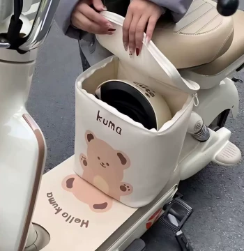 Universal Electric Scooter Sunshade Front Seat Storage Bag, Large Capacity Hanging Pouch for E-Bikes