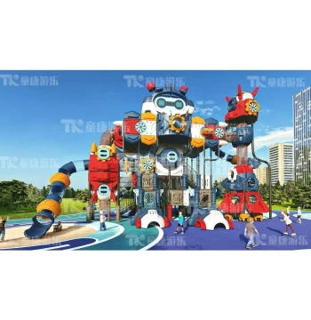 Tongkang Large Outdoor Robot Plastic Slide for Playgrounds and Parks