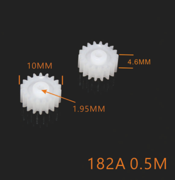 Spur Gear with 4.5mm Height, Model 182A, 0.5 Module, 18 Teeth, 2mm Bore for Motors and RC Cars