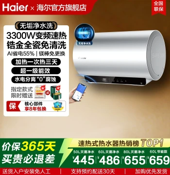 Haier Electric Water Heater, 60L Home Use, Tier-1 Energy Efficiency, Fast Heating for Bathroom