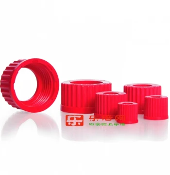 Original Germany Schott Duran PBT Hollow Piercing Cap Butyl Silicone Septum Red Top Open Hole Cap