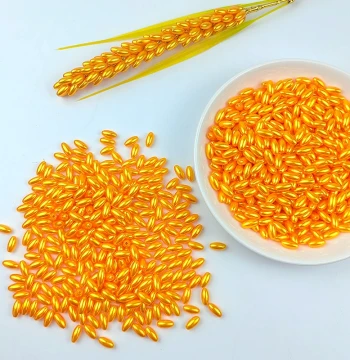 DIY Golden Rice Ear Seed Bead Kit - Barley Material Set with Loose Beads and Dried Flower Bouquet Accessories