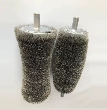 Industrial Steel Wire Brush Roller Wrapped M-Style Stainless Steel Copper-Plated Wire Cylinder for Rust Removal Polishing Plate Grinding Brush