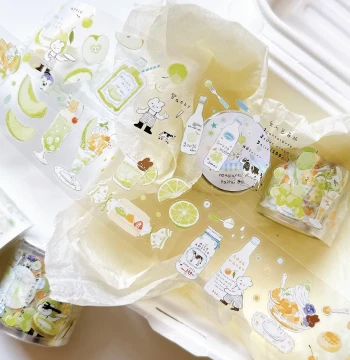 [Loop Sub-packaged] Paipai Journal 'A Little Sweet, A Little Bitter' PET Die-Cut Sticker Roll, Salt-Style Dessert Tape