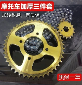 Motorcycle Chain Kit Compatible with Qianjiang 150, Taizi, Jingang, Yinbao, Haojue 125-8 - Includes Large Sprocket