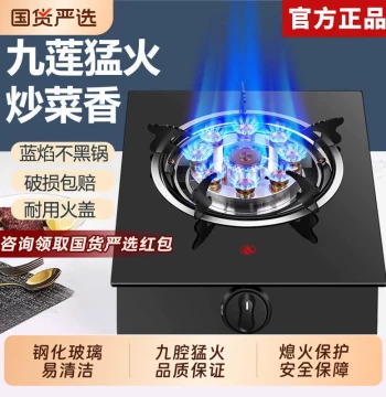 Haotaitai Household Countertop Stainless Steel Energy-Saving High-Flame LPG/Natural Gas Stove, Single Burner