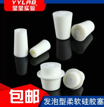 Borosilicate Glass Test Tube and Erlenmeyer Flask with Breathable Foamed Silicone Stopper for Lab Use