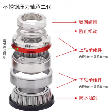 New Niu N Series / Ninebot E/N Series Middle Sand Pressure Bearing, Triple Tree Tapered Integrated Stainless Steel Bearing