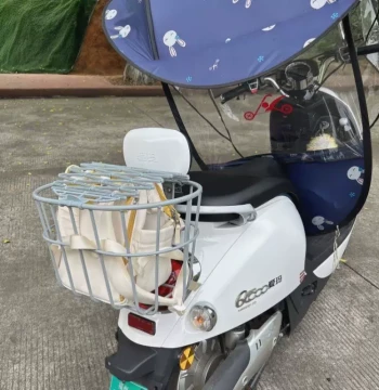 Electric Scooter Rear Basket, Pedal Rear Cargo Basket, Electric Motorcycle Rear Schoolbag Basket, Electric Bike Backrest Hanging Vegetable Basket