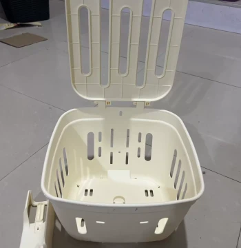 Plastic Bicycle Basket, Creamy White Thickened, Cute Style, No Inner Liner, Compatible with Specific Bike Models