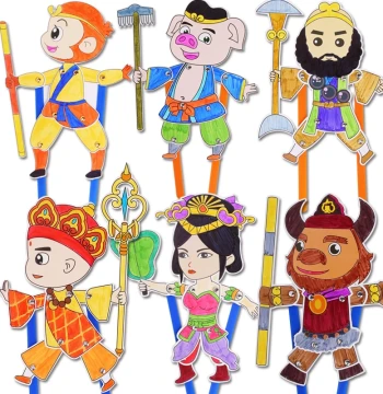 Shadow Puppet DIY Craft Kit, Cartoon Character Assembly Toy for Kids and Parent-Child Activities