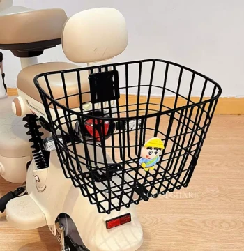 Large Capacity Cute Cartoon Crayon Shin-chan Rear Basket for Electric Scooters - Helmet Storage Solution