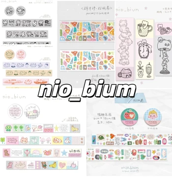 nio_bium Partial Roll Cute Dotted Cat Washi Tape for Journaling, Decorative Accents, Salt-Style Embellishments
