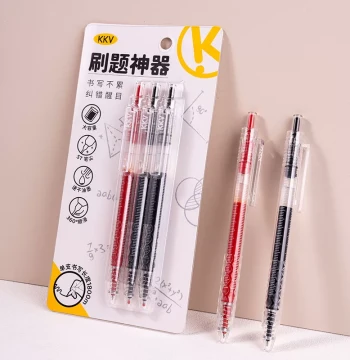 KKV Study Series Retractable Gel Pen Set - Minimalist 0.5mm for Error Correction, Notes, Students, and Office Supplies