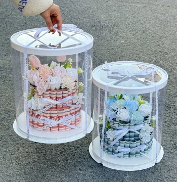 520 Valentine's Day & Birthday Gift - DIY Handmade Simulation Rose and Tulip Cake Bouquet Gift Box for Her