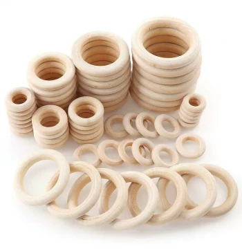 20–180mm Natural Wood Rings – Solid Wood Hoops for DIY Crafts, Jewelry Making, Weaving Supplies, Plant Basket Hangings