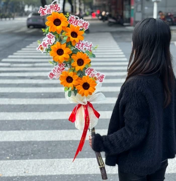Graduation Gift DIY 'Win First Place' Pipe Cleaner Sugarcane Sunflower Kit for Coming-of-Age and High School Entrance Exams
