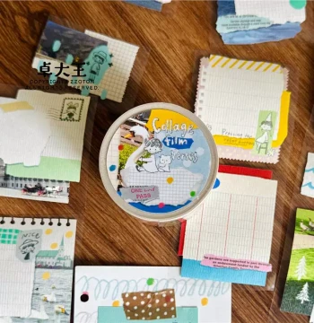 Zhuo Dawang April Collection: Mini Expression Film Collage Tape, Stickers, Memo Pads for Journaling and DIY Decoration (Full Roll or Split Pack)