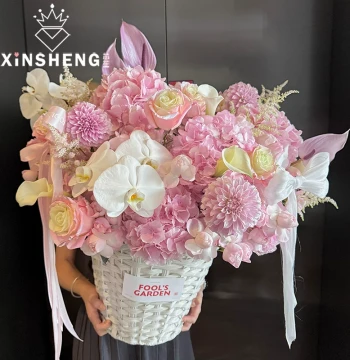 Xinsheng Giant Dreamy White Flower Basket for Florists, Fresh Bouquets, and Romantic Large-Scale Floral Arrangements