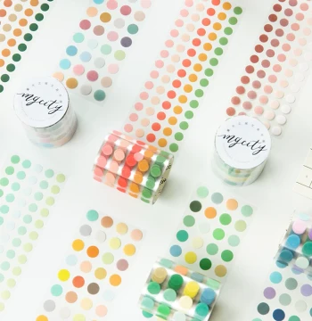 Washi Tape with Transparent Base and Polka Dots, Small Decorative Patterns, Ins Style Basic Dot Roll for Journaling
