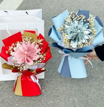 520 Valentine's Day DIY 'Money Flower' Material Kit - Semi-Finished Bouquet Gift for Girlfriends and Best Friends