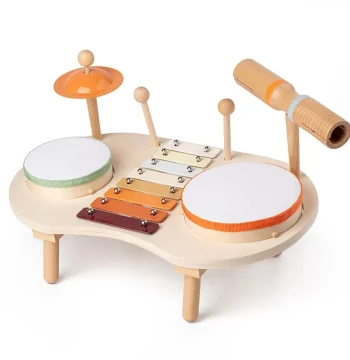 Authentic Wooden Early Education Musical Toy for Toddlers – Orff Hand Drum for Age 1+