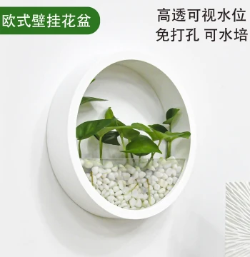 Wall-Mounted Hydroponic Vase No-Drill Creative Flower Arrangement Wall Green Plant Pot Ceramic Dried Flower Vessel